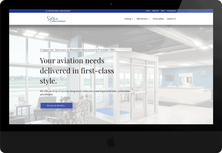 Colgan Air Services — Website Design in French Island, WI