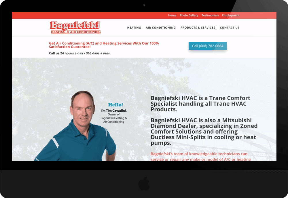 Bagniefski Heating and Air Conditioning Screenshot