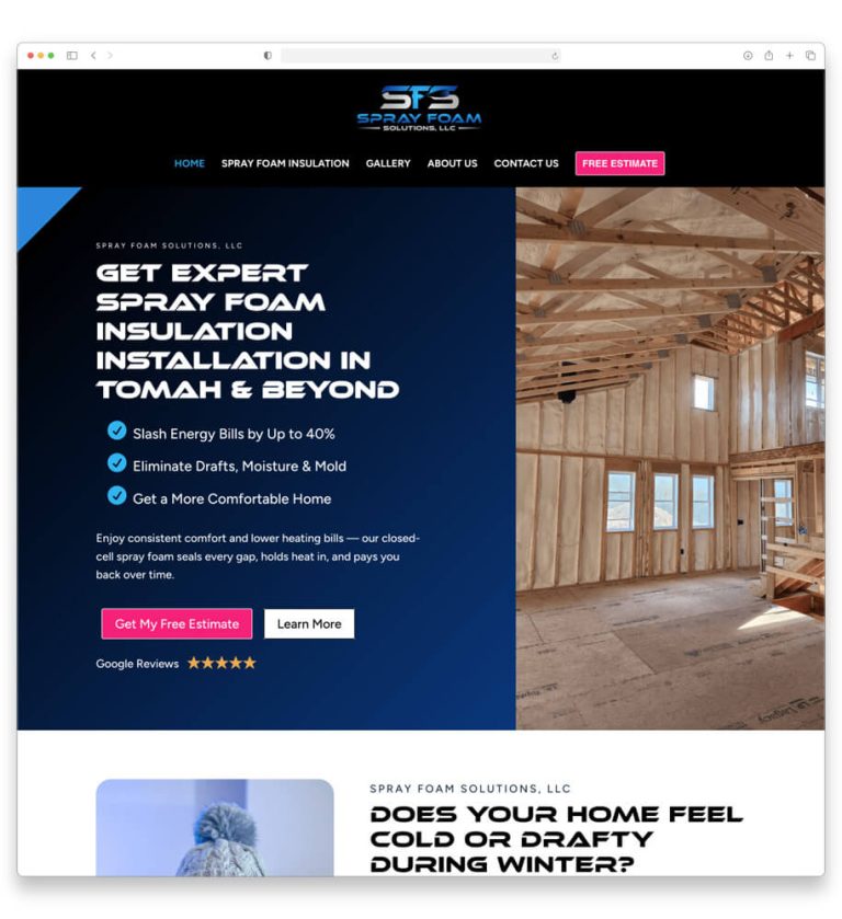 Spray Foam Solutions — Website Design in Winona, MN