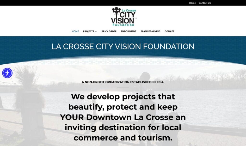 La Crosse City Vision Foundation website homepage designed by Bernadot Studios
